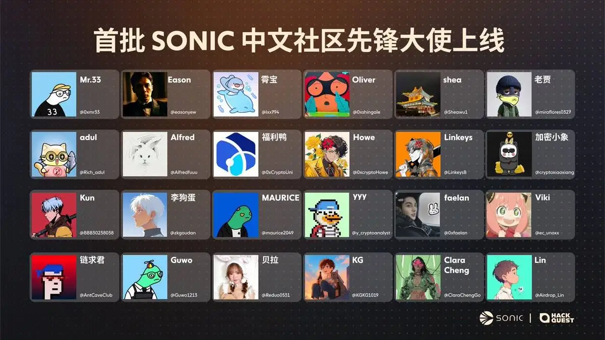 Sonic公布中文社区首批24位先锋建设者名单