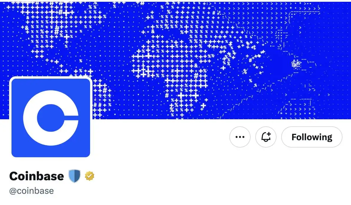 Coinbase官方X账号恢复使用原有头像 曾短暂更换为Pudgy Penguins形象