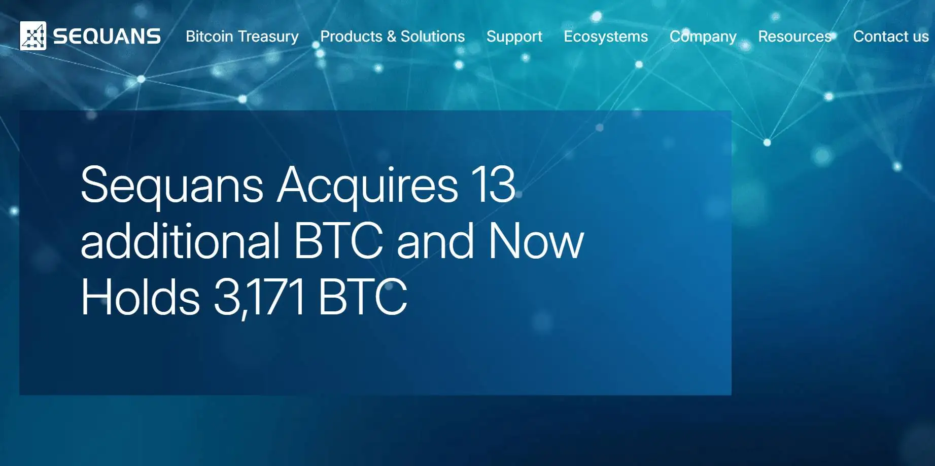 Sequans增持13枚BTC 总持仓达3171枚