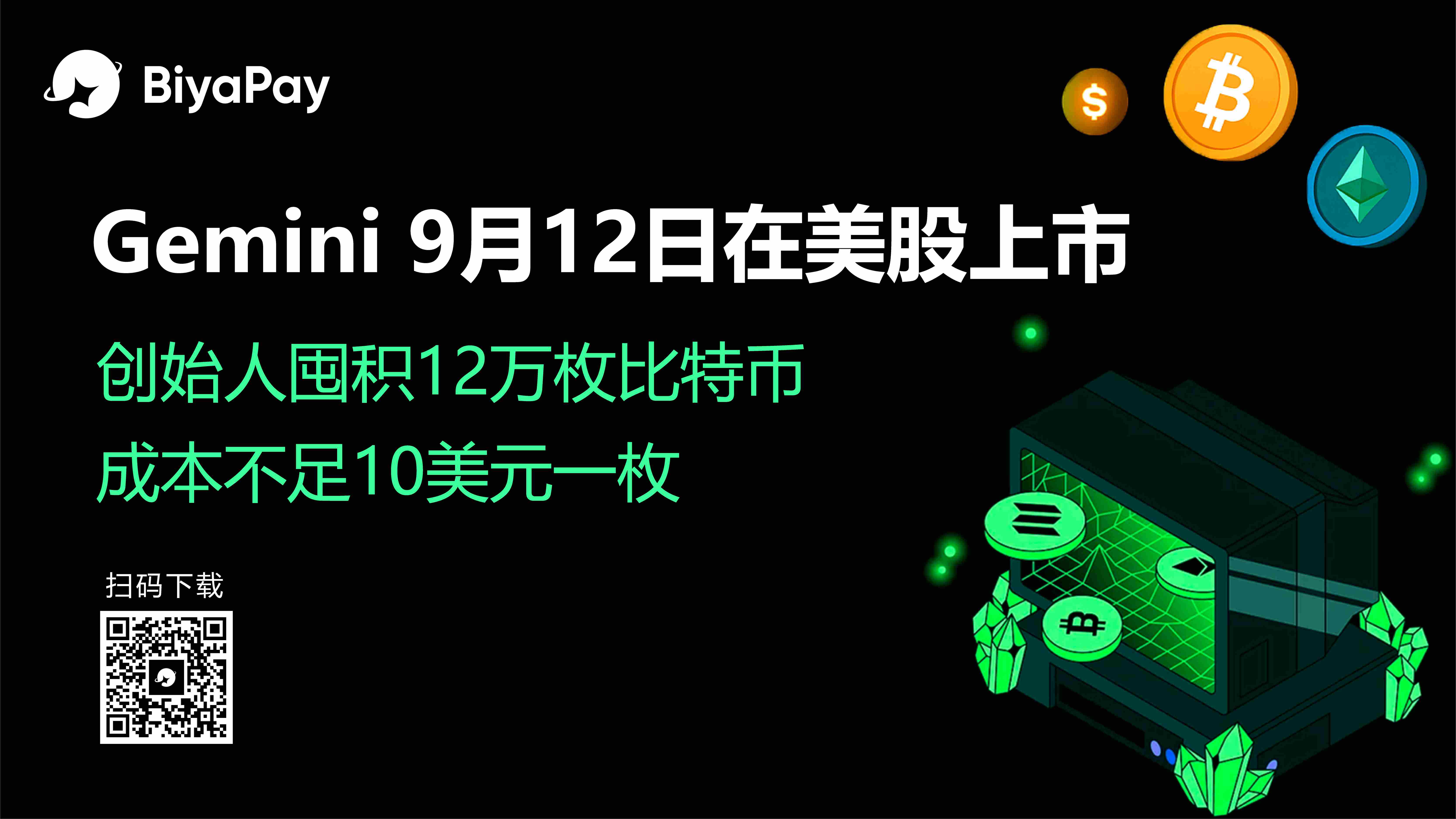 Gemini纳斯达克上市计划启动 发行价17-19美元估值22.2亿美元