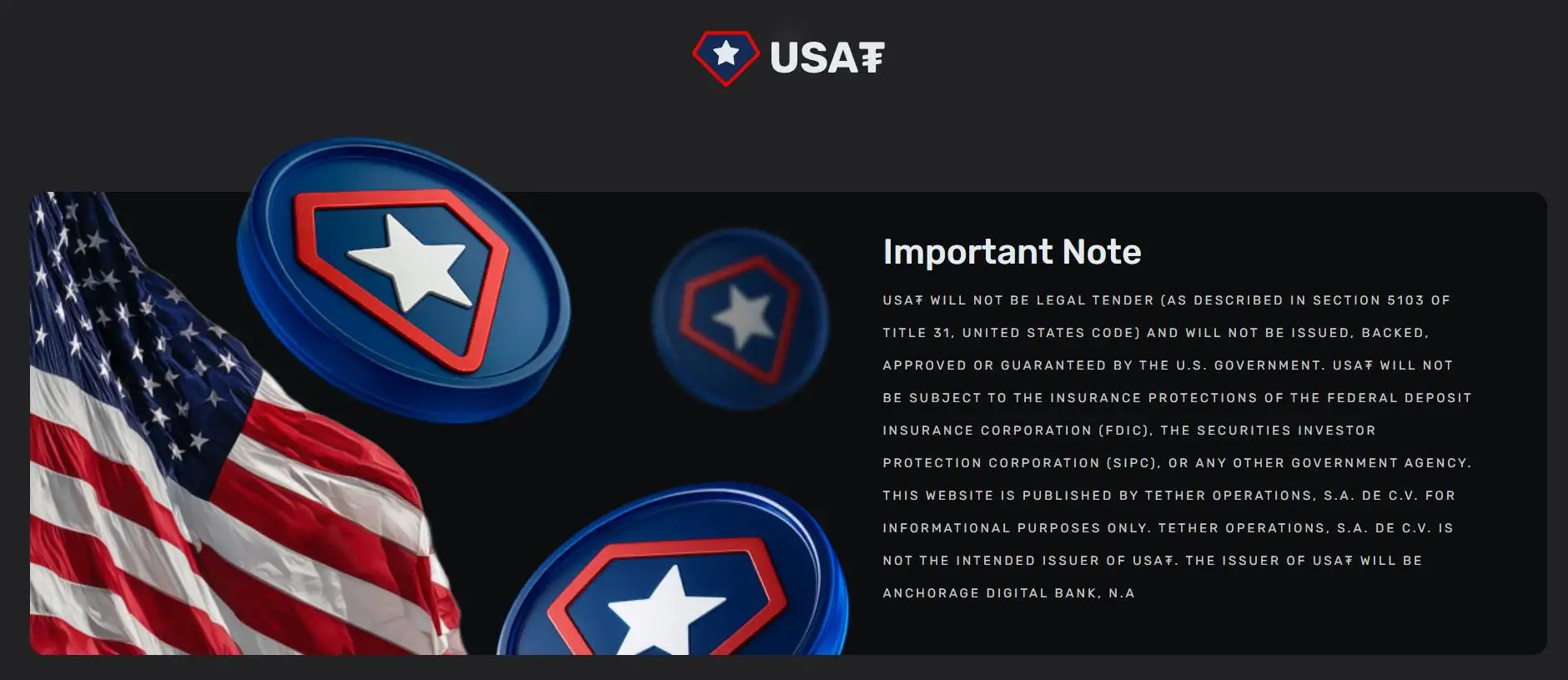 USAT官方声明明确其非法定货币地位及发行方信息